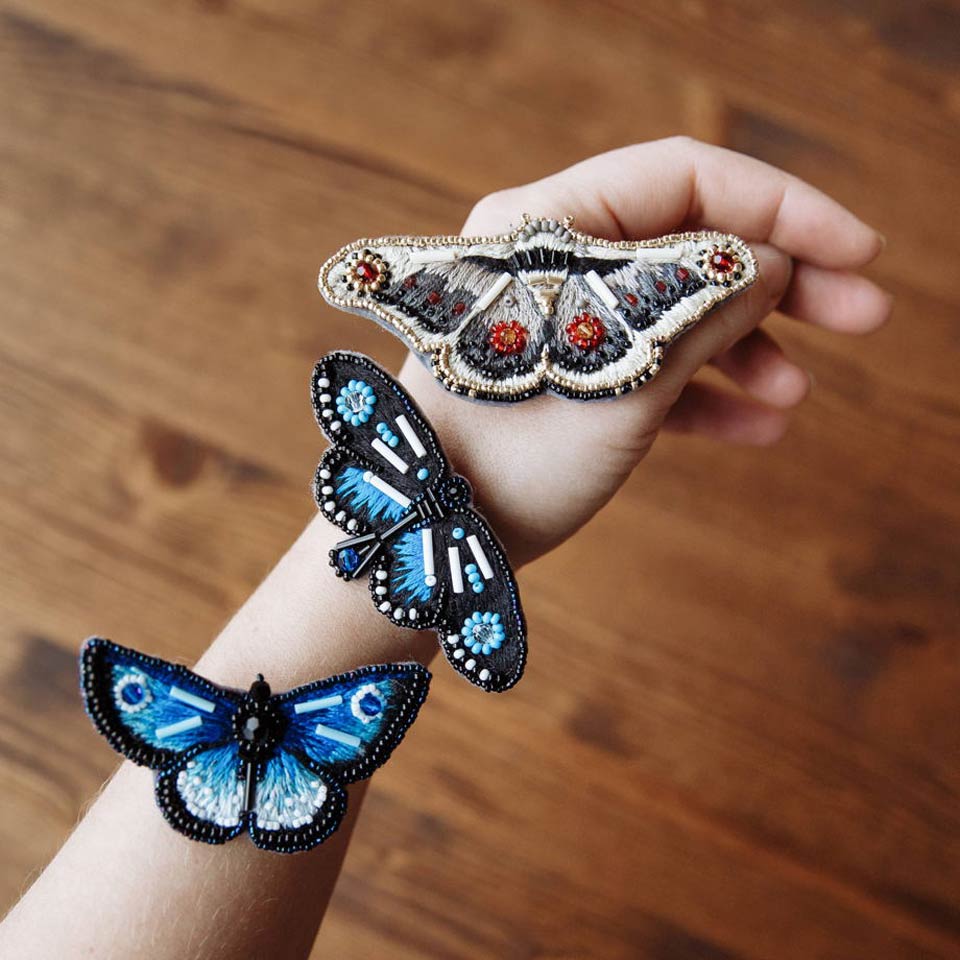 Бабочка из бисера - схема плетения кольца из бисера