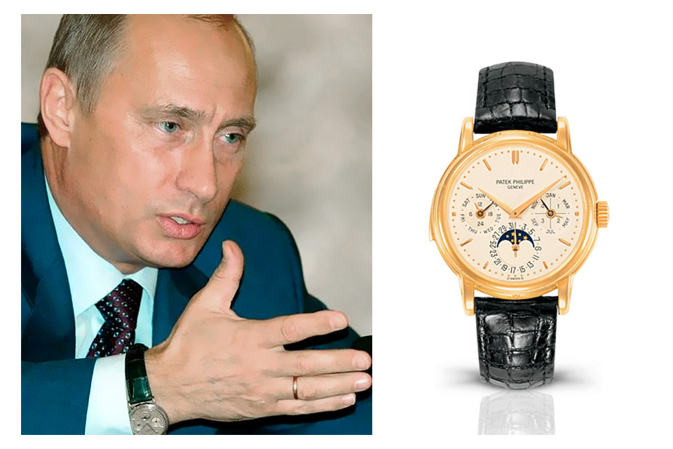 На какой руке москва. Часы Патек Филип Путина. Часы Путина Patek Philippe. Blancpain часы Путина. Часы Путина Patek Philippe Perpetual Calendar.