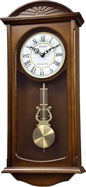 Деревянные настенные часы Rhythm CMJ574NR06 с маятником