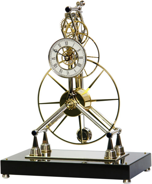   Sinclair Harding Great-Wheel-Skeleton-Clock-Rhodium  