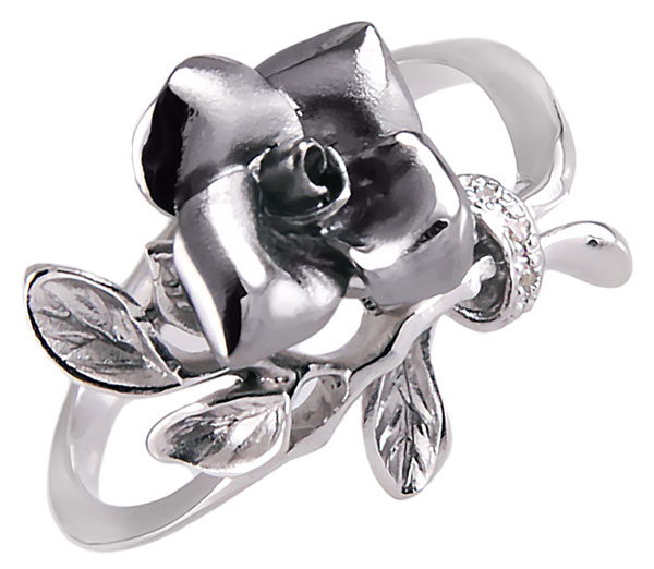 Серебряное кольцо Альдзена K-15037 с фианитами Swarovski