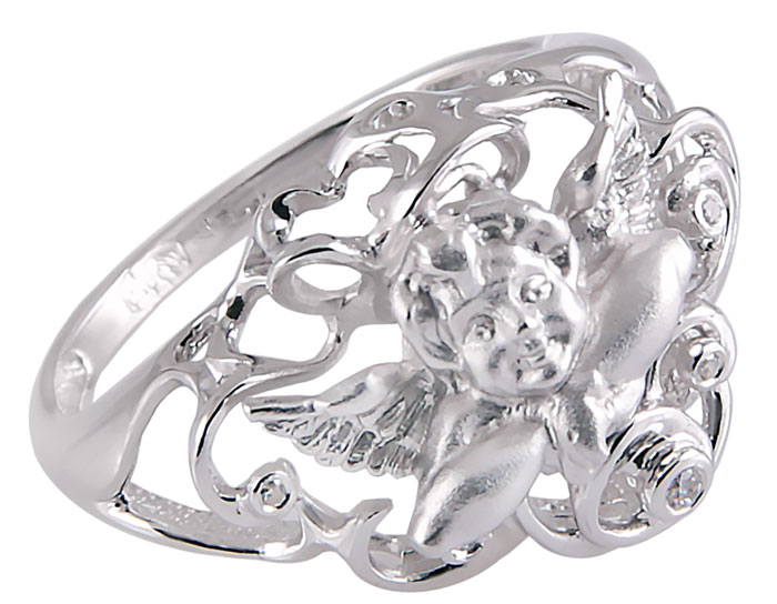 Серебряное кольцо ''Ангел'' Альдзена K-25023 с фианитами Swarovski