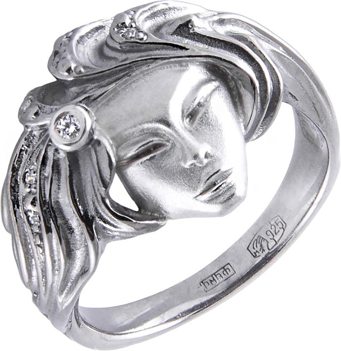 Серебряное кольцо Альдзена K-25041 с фианитами Swarovski