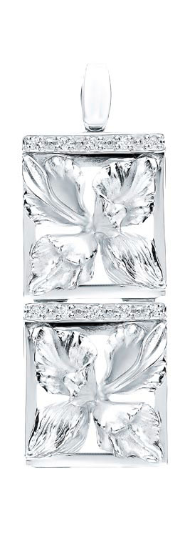 Серебряная подвеска ''Орхидея'' Альдзена P-15001 с фианитами Swarovski
