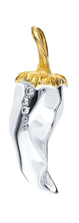 Серебряная подвеска ''Перец'' Альдзена P-15014 с фианитами Swarovski