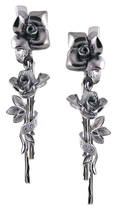 Серебряные серьги Альдзена S-15037 с фианитами Swarovski