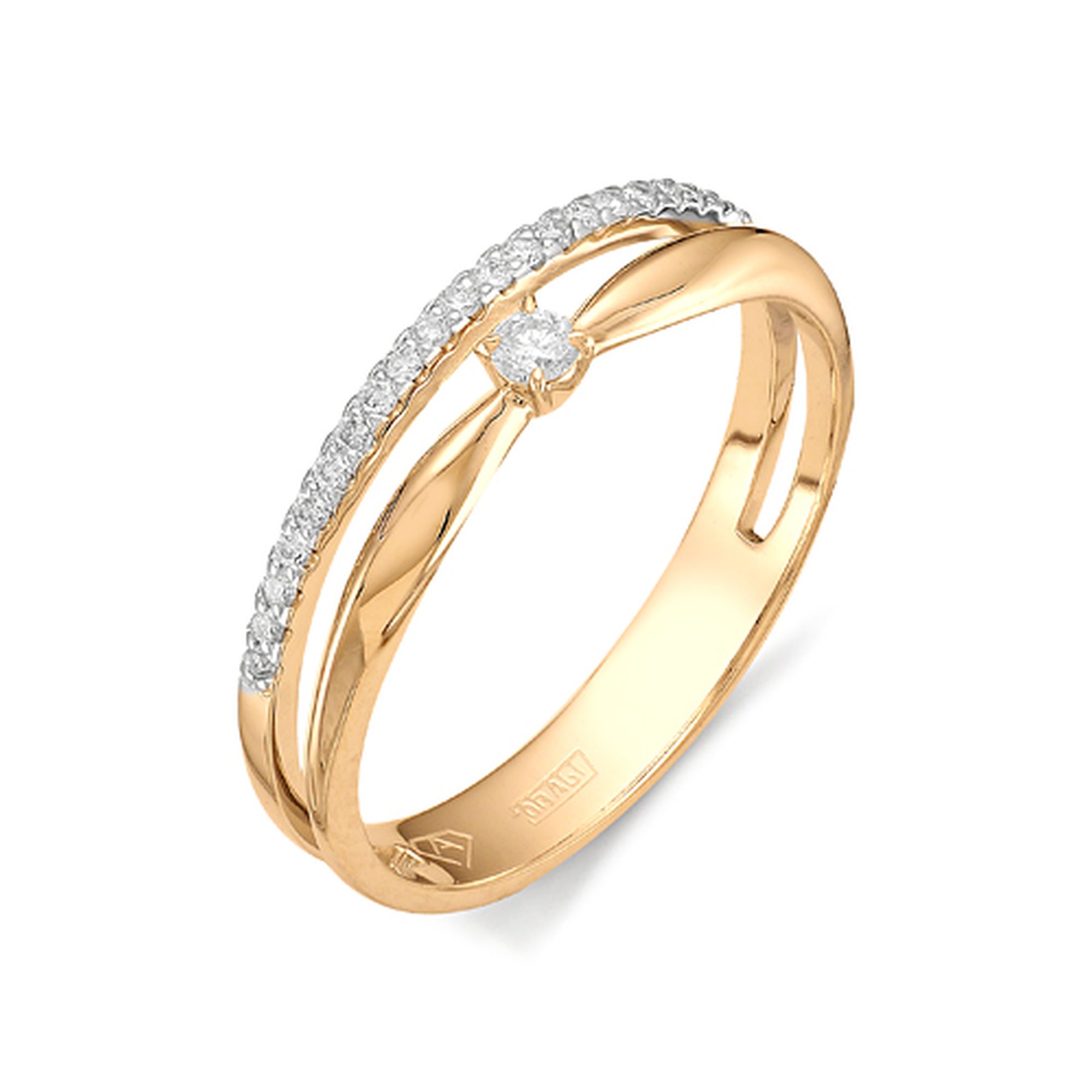 Золотое кольцо Алькор с бриллиантом 11226-100