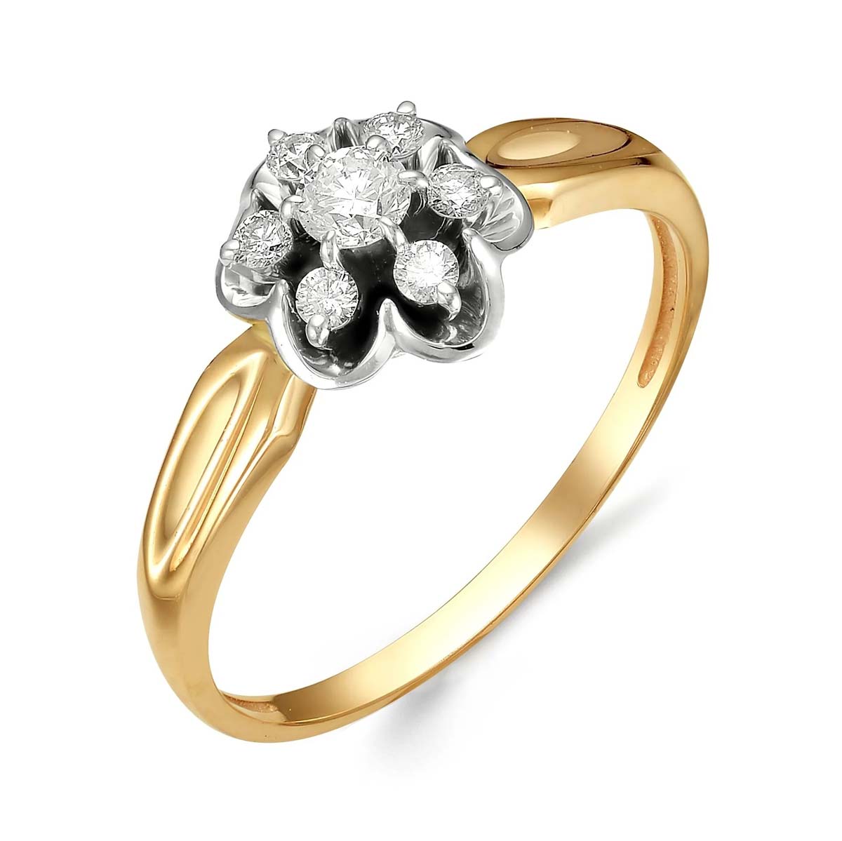 Золотое кольцо Алькор 11854-100 c бриллиантом