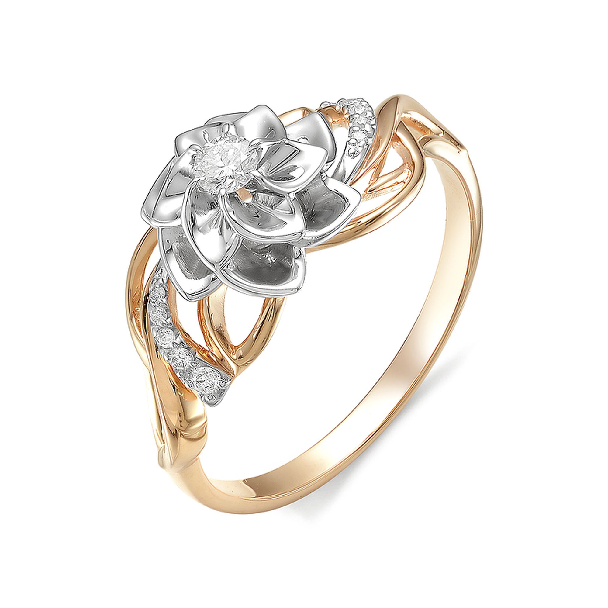 Золотое кольцо Алькор 11909-100 c бриллиантом