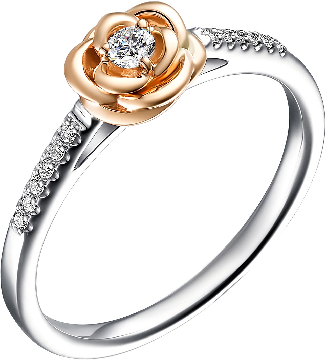 Кольцо из белого золота Алькор 13291-200 с бриллиантами