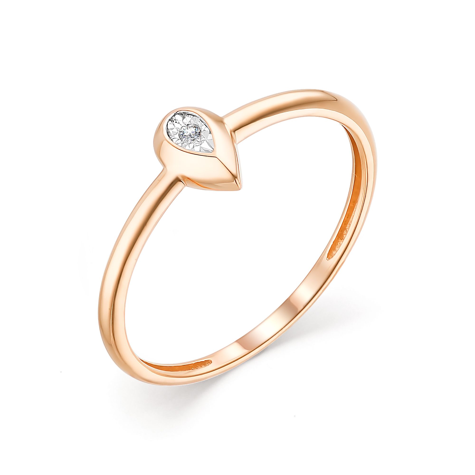 Золотое кольцо Алькор 13527-100 c бриллиантом