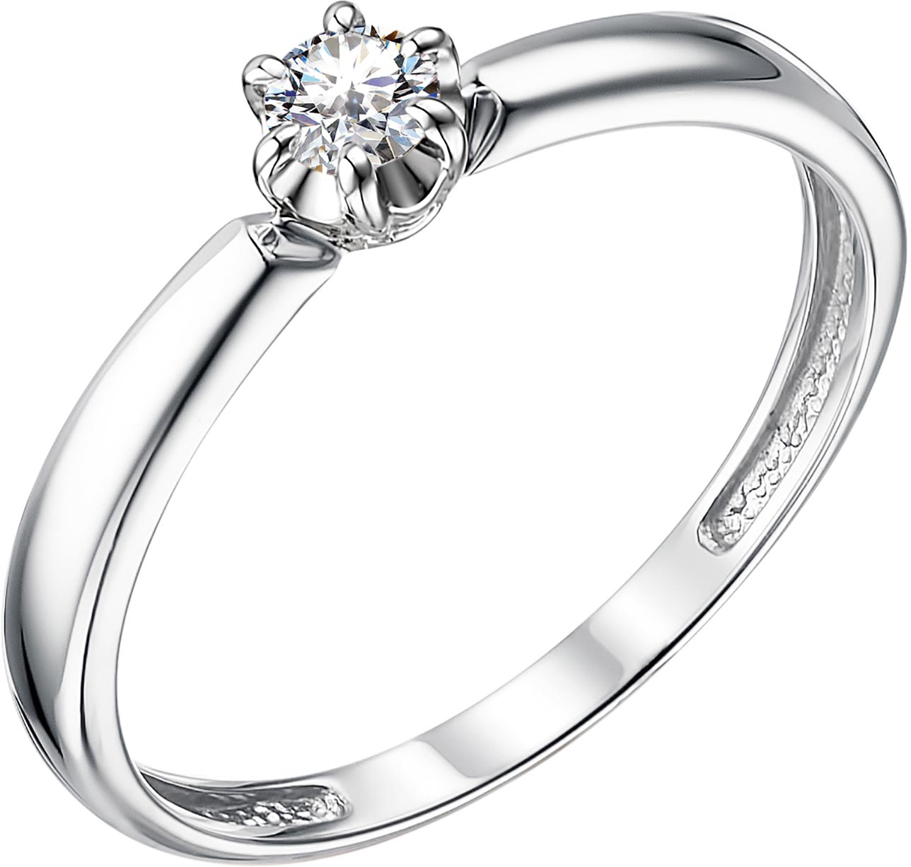 Помолвочное кольцо из белого золота Алькор 13821-200 с бриллиантом