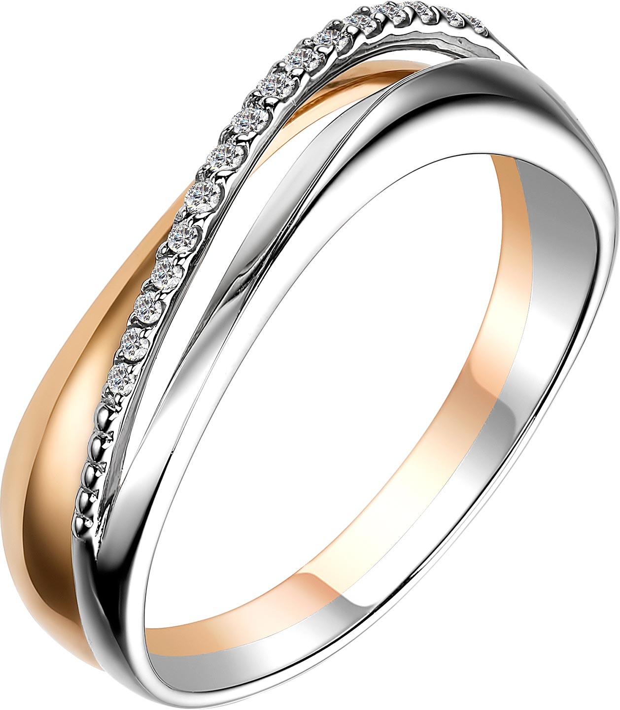 Золотое кольцо Алькор 13846-100 с бриллиантами