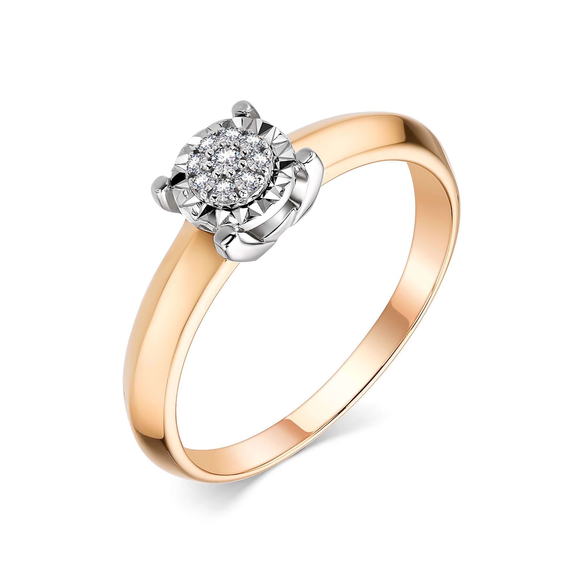 Золотое кольцо Алькор 13874-100 c бриллиантом