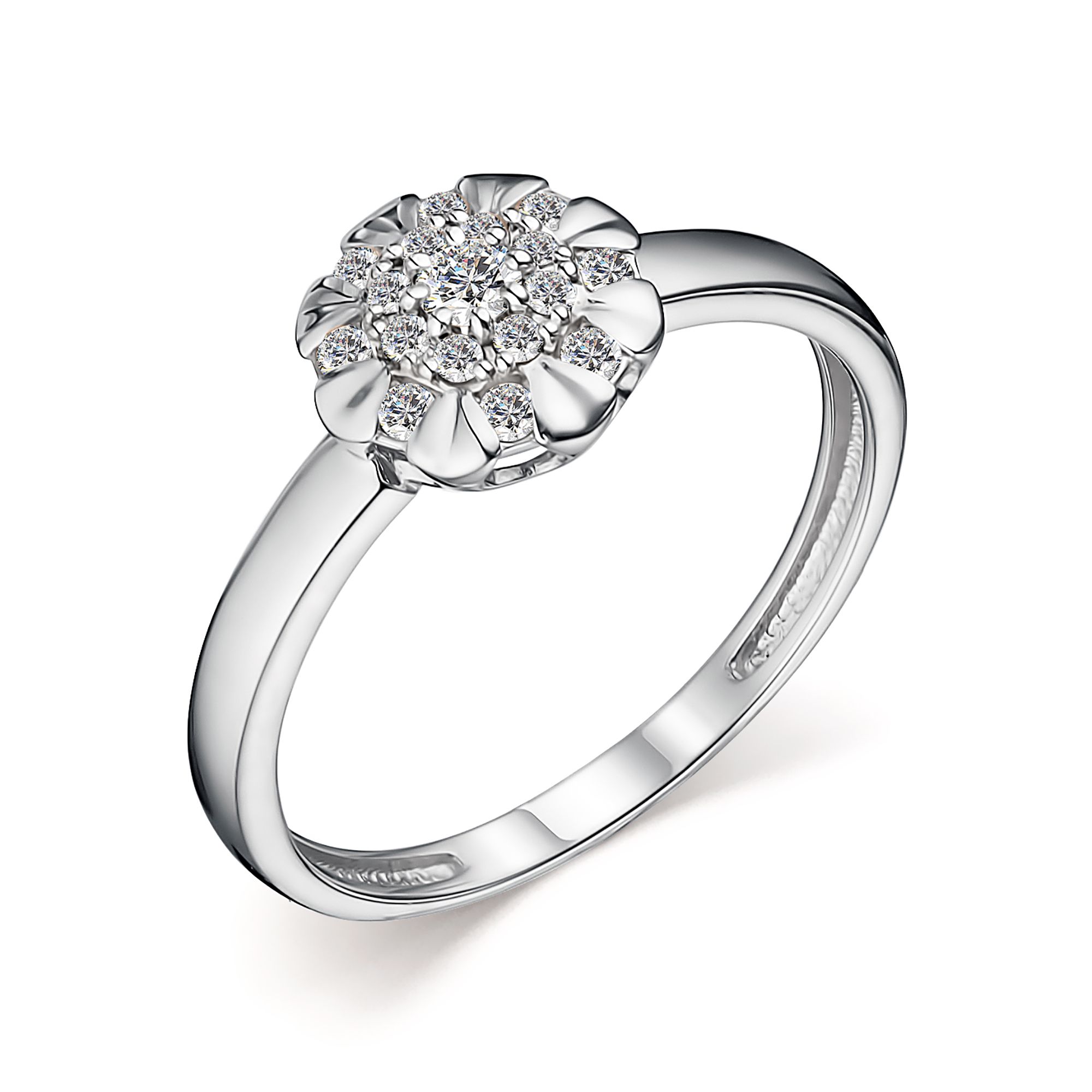 Золотое кольцо Алькор 14413-200 c бриллиантом