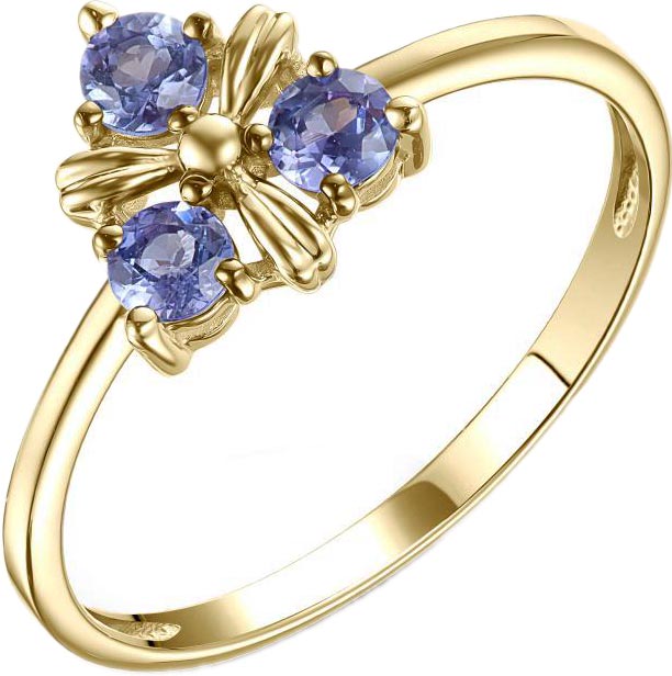 Золотое кольцо Алькор 14549-304 с танзанитами