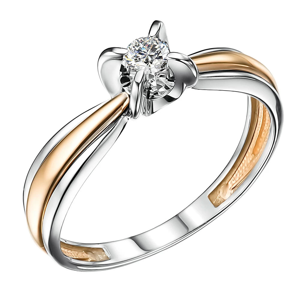 Помолвочное кольцо из белого золота Алькор 14769-P00 с бриллиантом