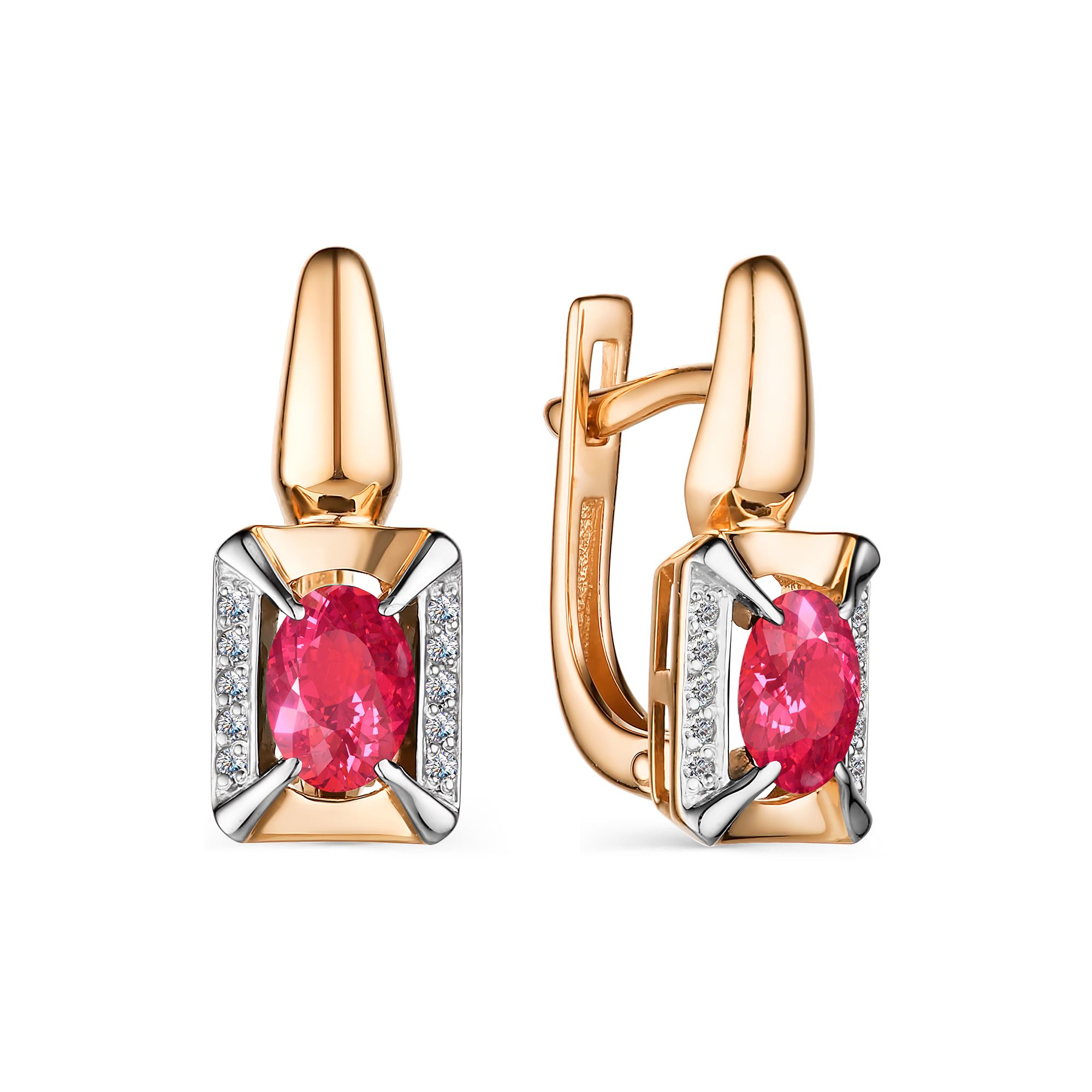 Золотые серьги Алькор 23933-103 c бриллиантом