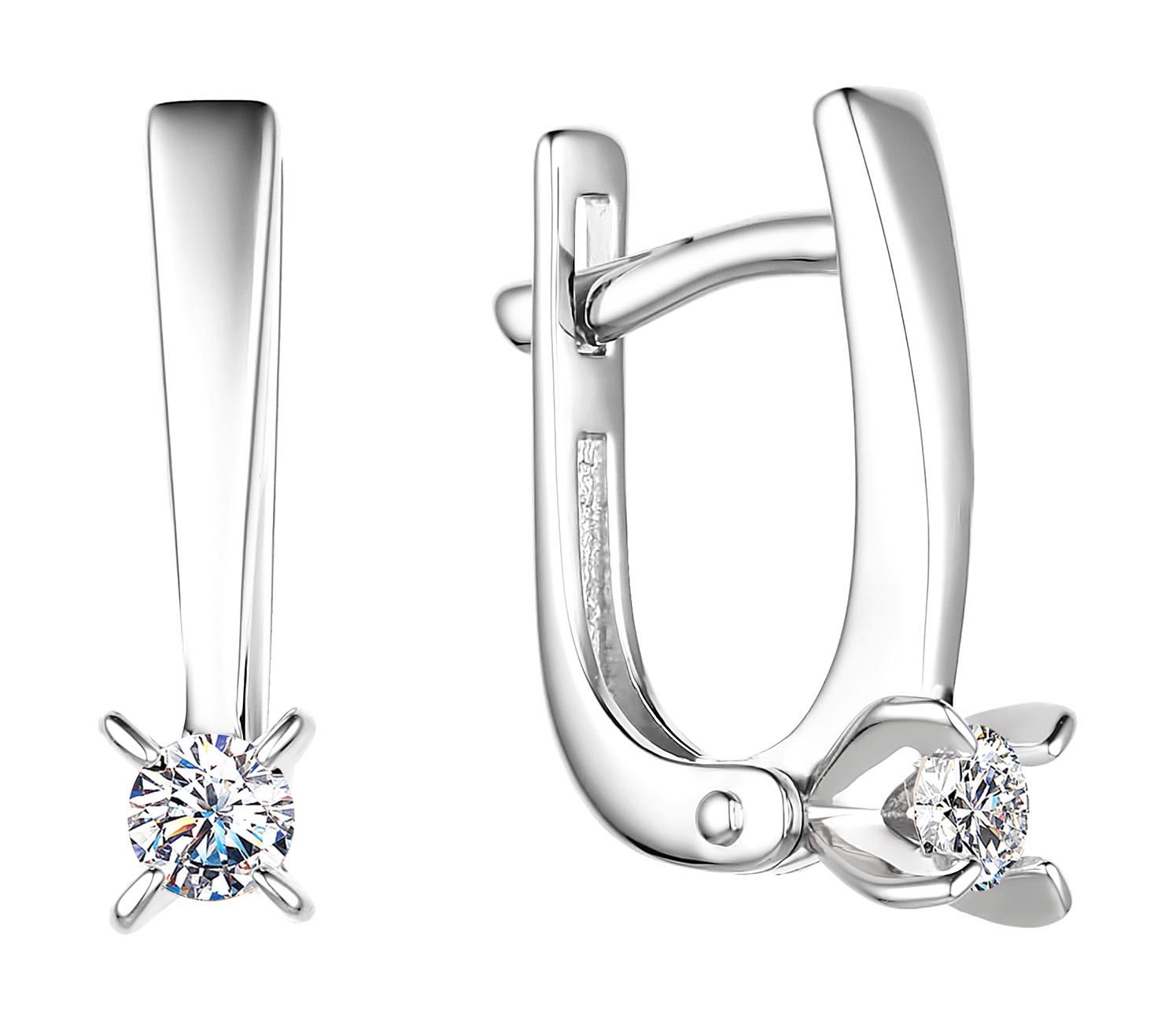 Серьги из белого золота Алькор 23995-200 с бриллиантами