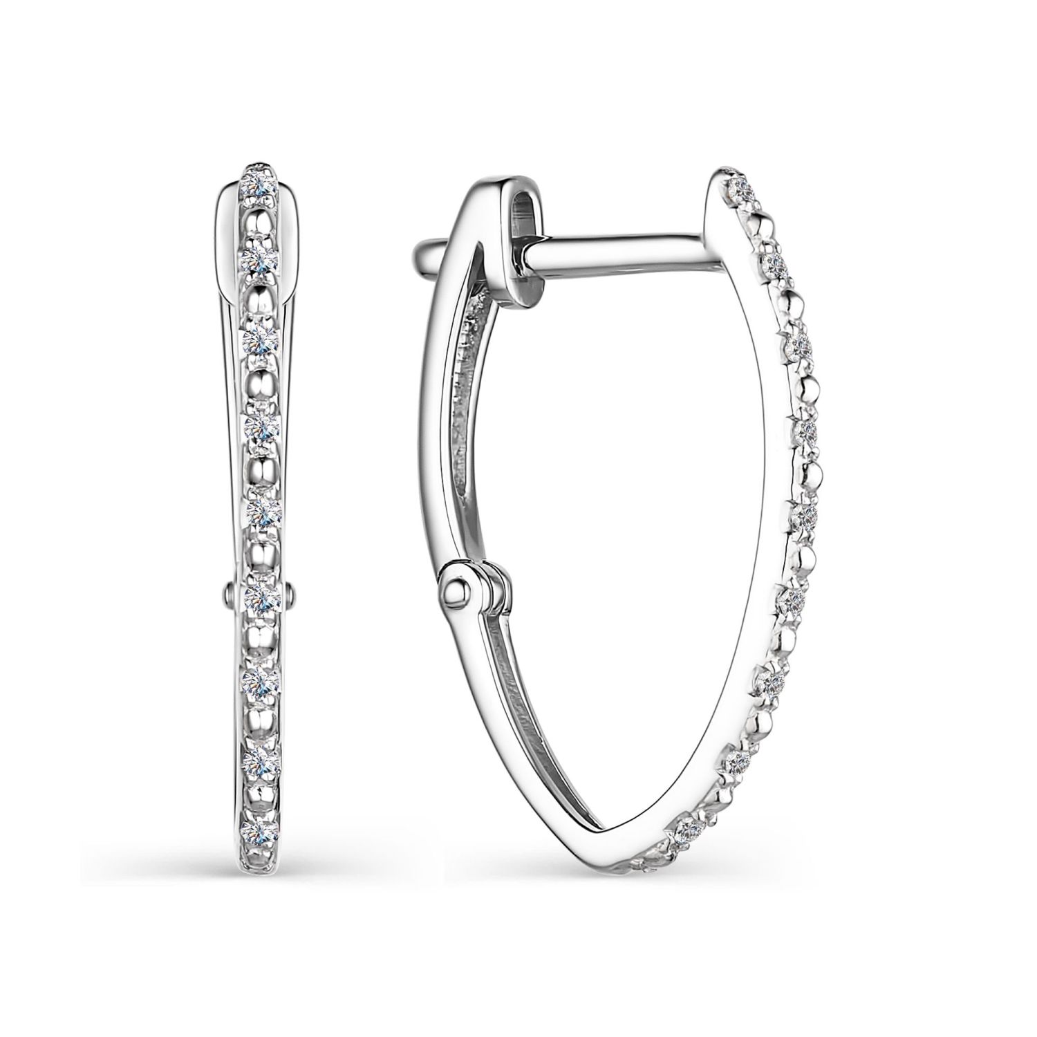 Серьги из белого золота Алькор 24103-200 с бриллиантами