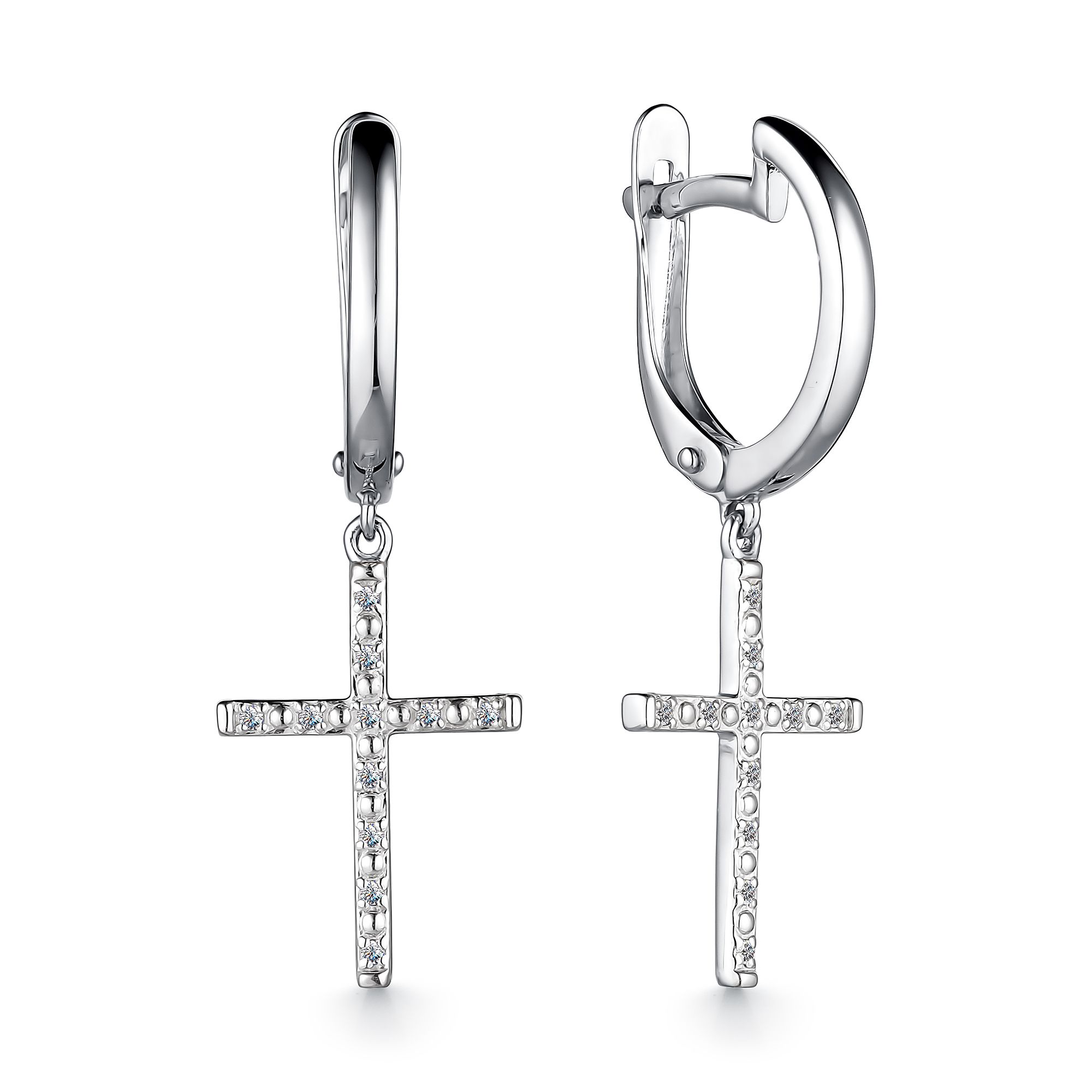 Золотые серьги Алькор 24441-200 c бриллиантом