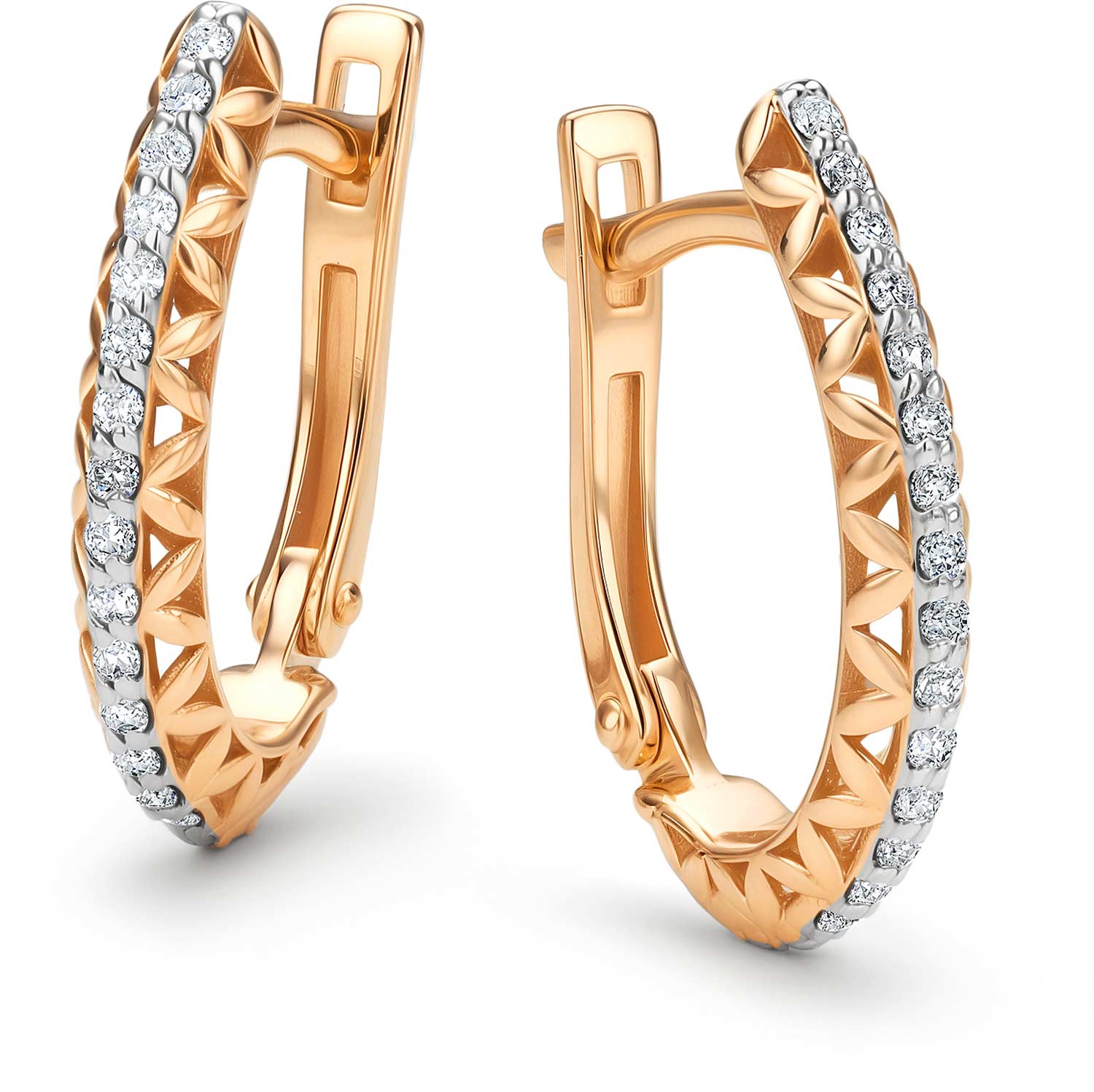 Золотые серьги Алькор 26136-100 c бриллиантом
