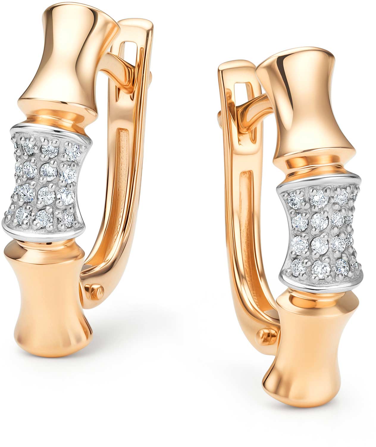 Золотые серьги Алькор 26164-100 c бриллиантом