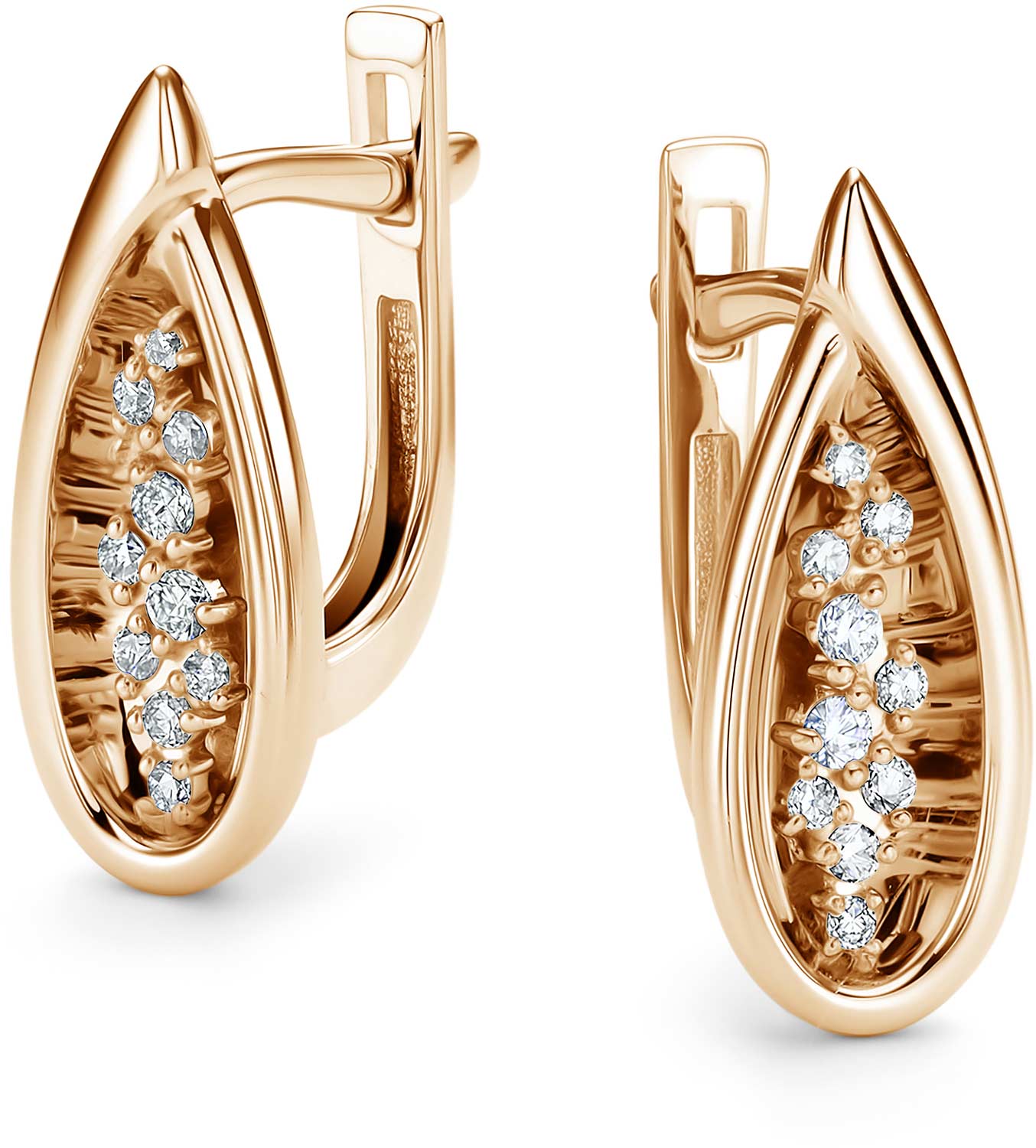 Золотые серьги Алькор 26312-100 c бриллиантом