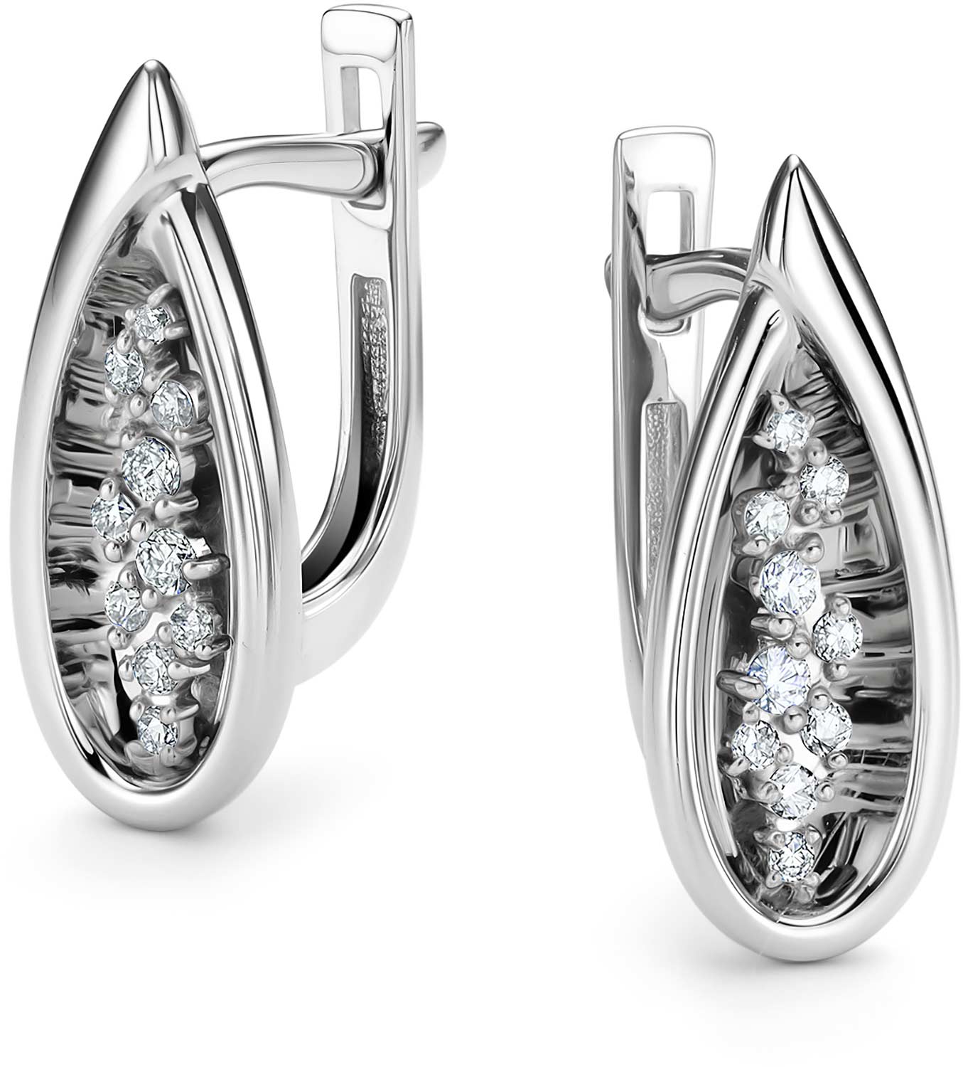 Серьги из белого золота Алькор 26312-200 с бриллиантами