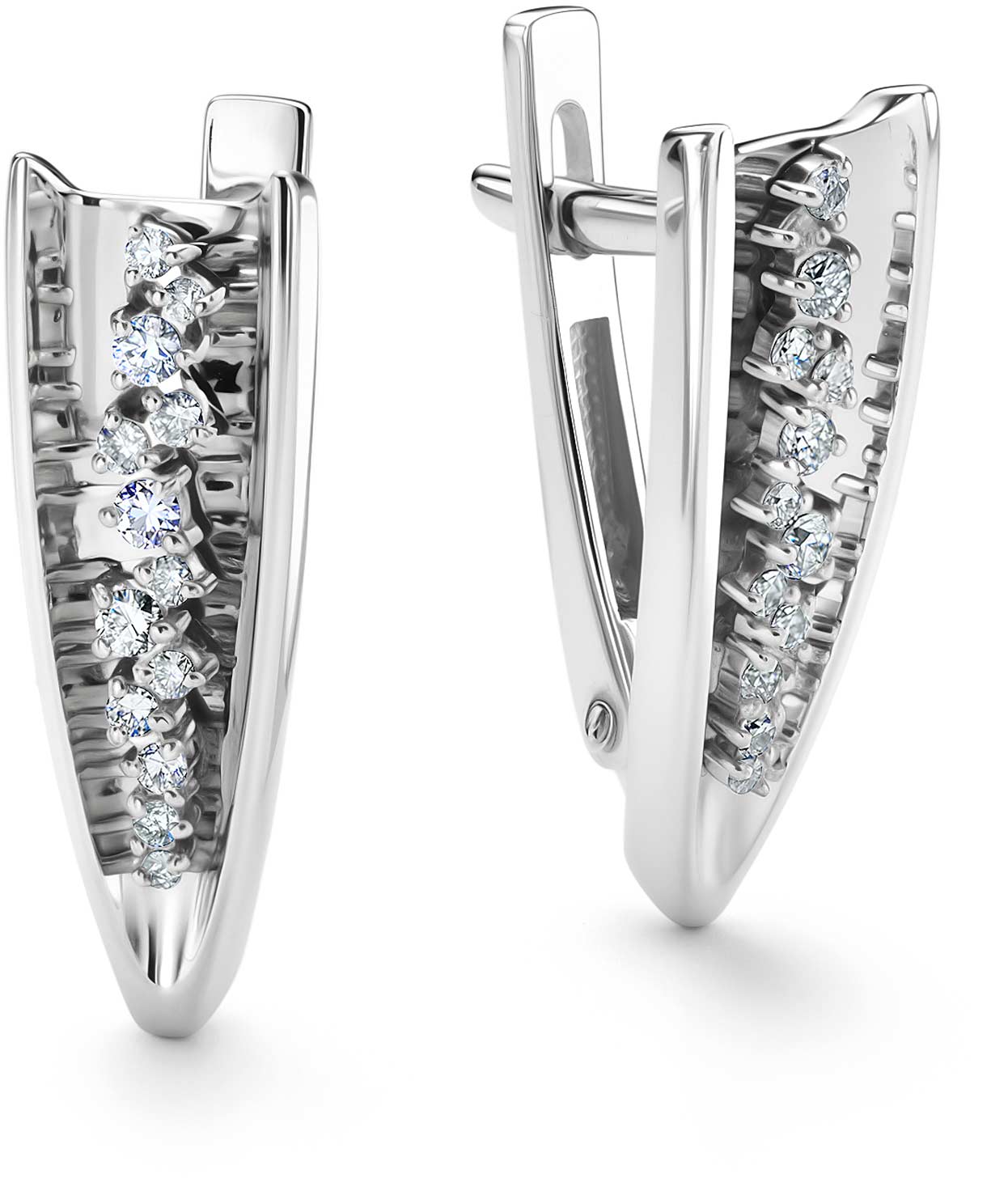 Серьги из белого золота Алькор 26313-200 с бриллиантами