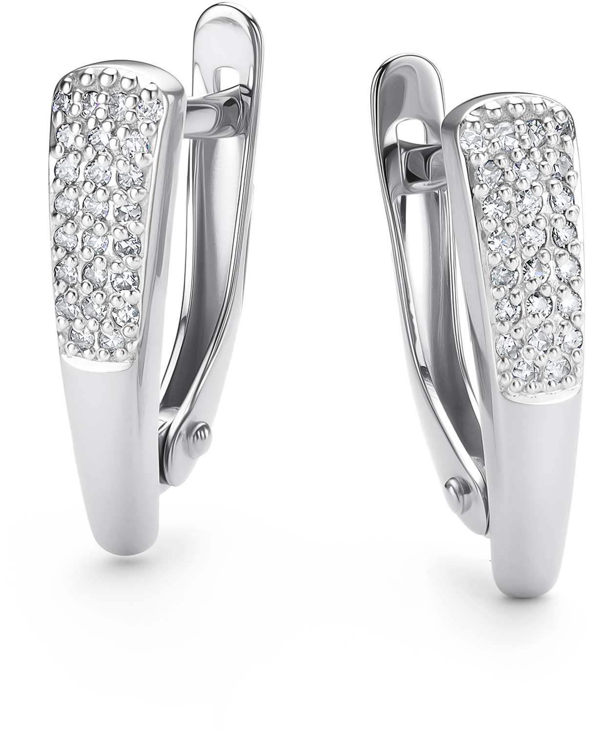 Серьги из белого золота Алькор 26356-200 с бриллиантами