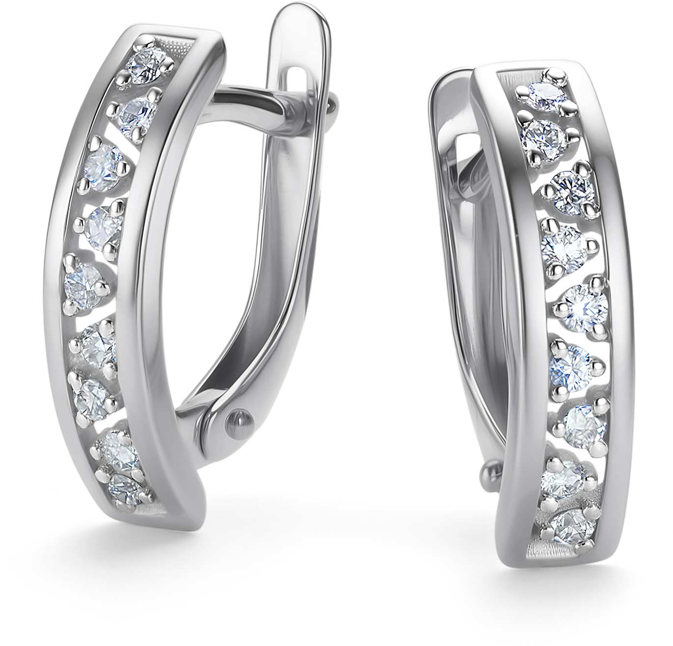 Серьги из белого золота Алькор 26441-200 с бриллиантами