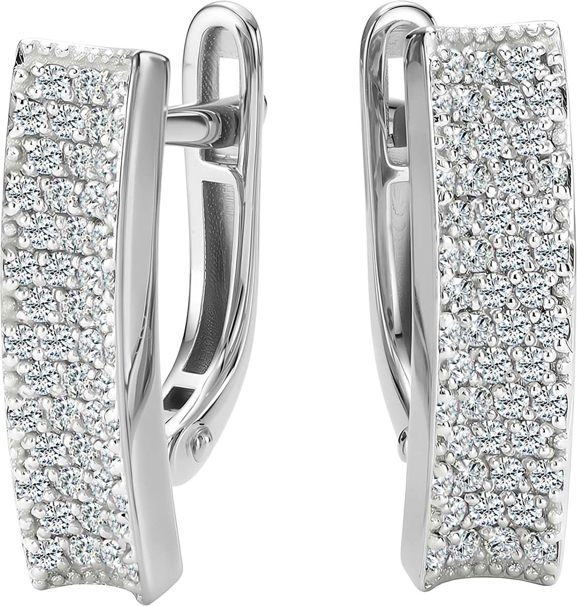 Серьги из белого золота Алькор 27173-200 с бриллиантами