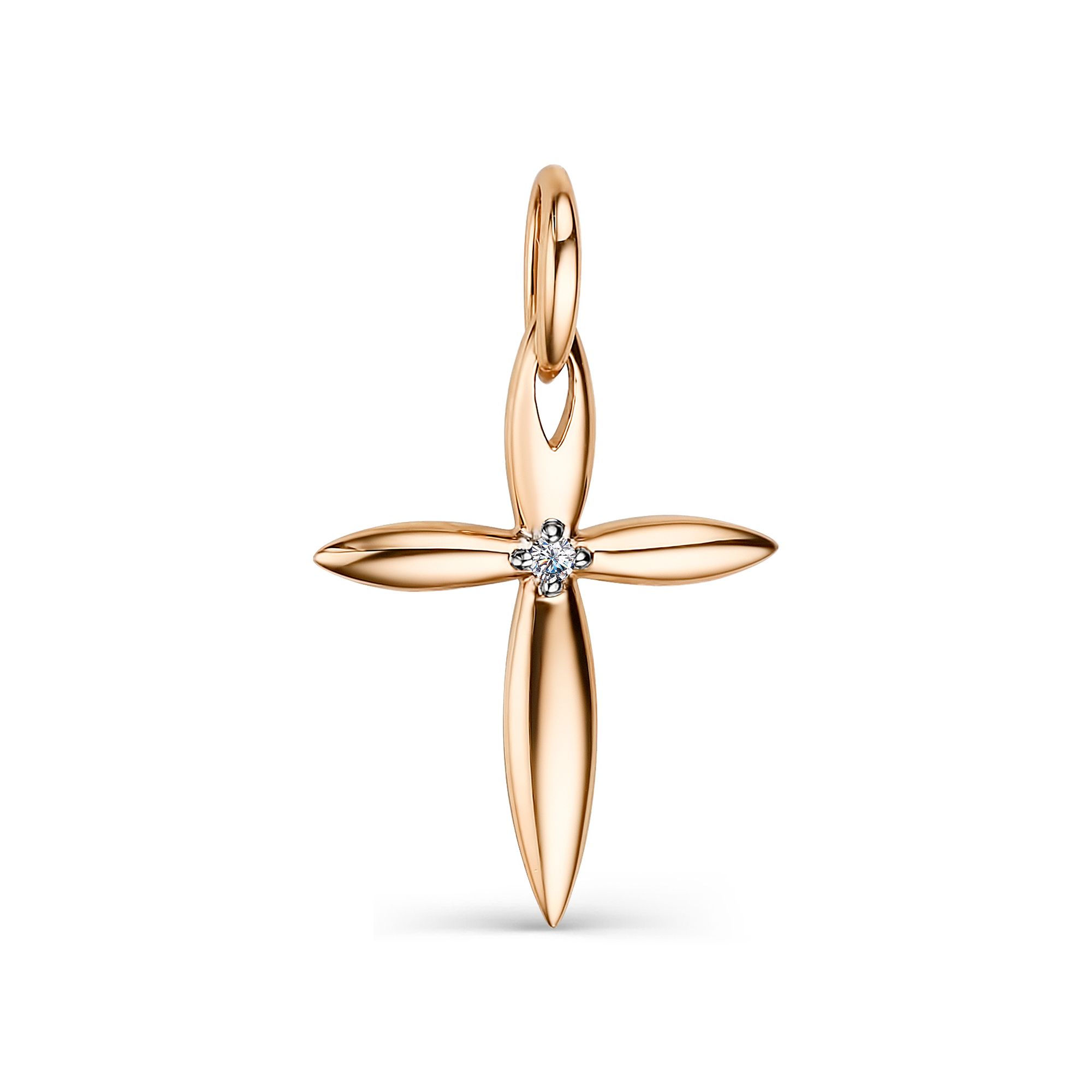 Золотой кулон Алькор 34094-100 c бриллиантом