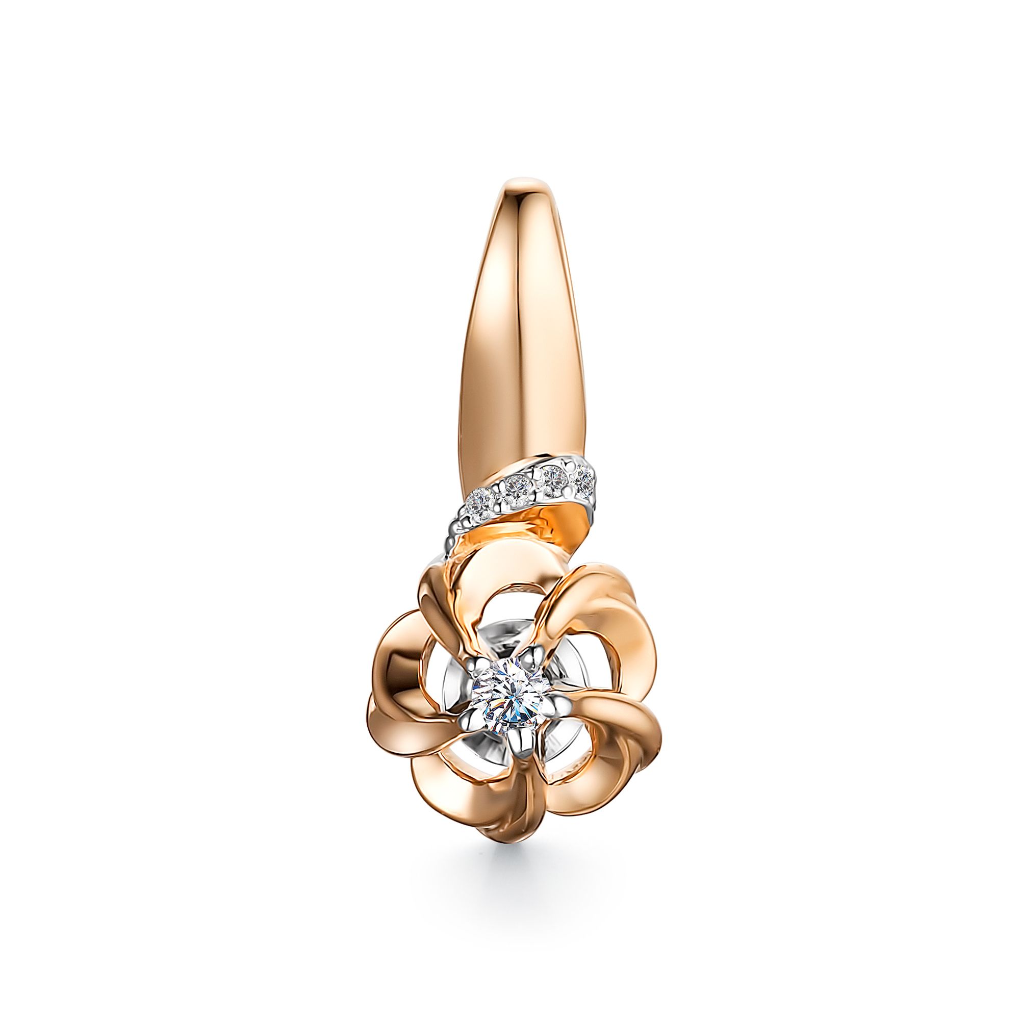 Золотой кулон Алькор 34332-100 c бриллиантом