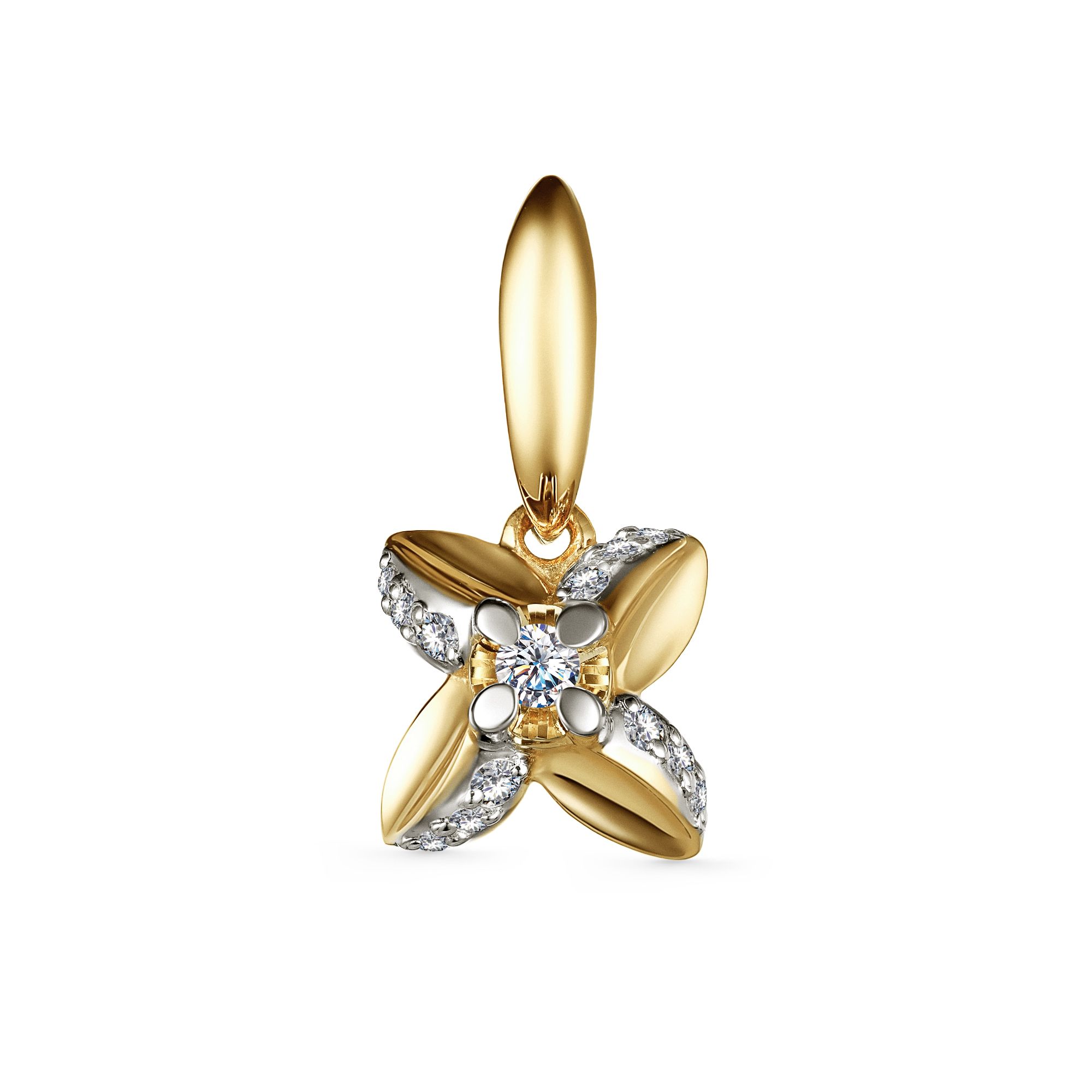 Золотая подвеска Алькор 35137-300 с бриллиантами