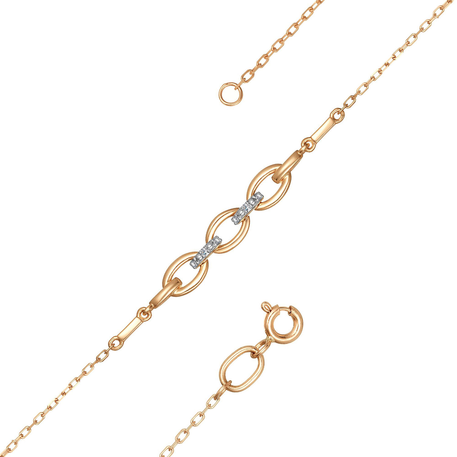 Золотой браслет Алькор 55181-100 c бриллиантом