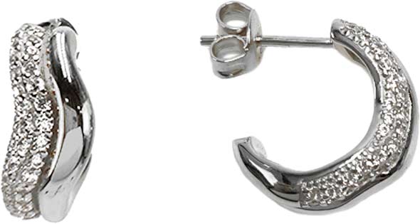 Серебряные серьги полукольца Alissa C3386XEW0-G297-0-S с фианитами