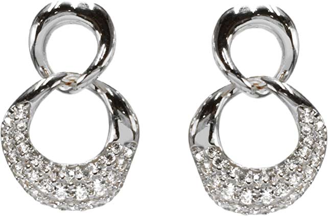 Серебряные серьги с подвесками Alissa C3412XEW0-G297-0-S с фианитами