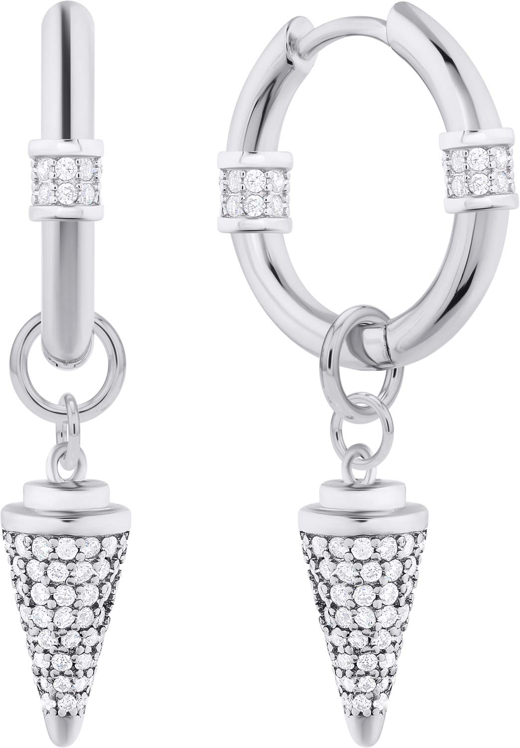 Серебряные серьги кольца конго с подвесками Alissa Y137302E с фианитами