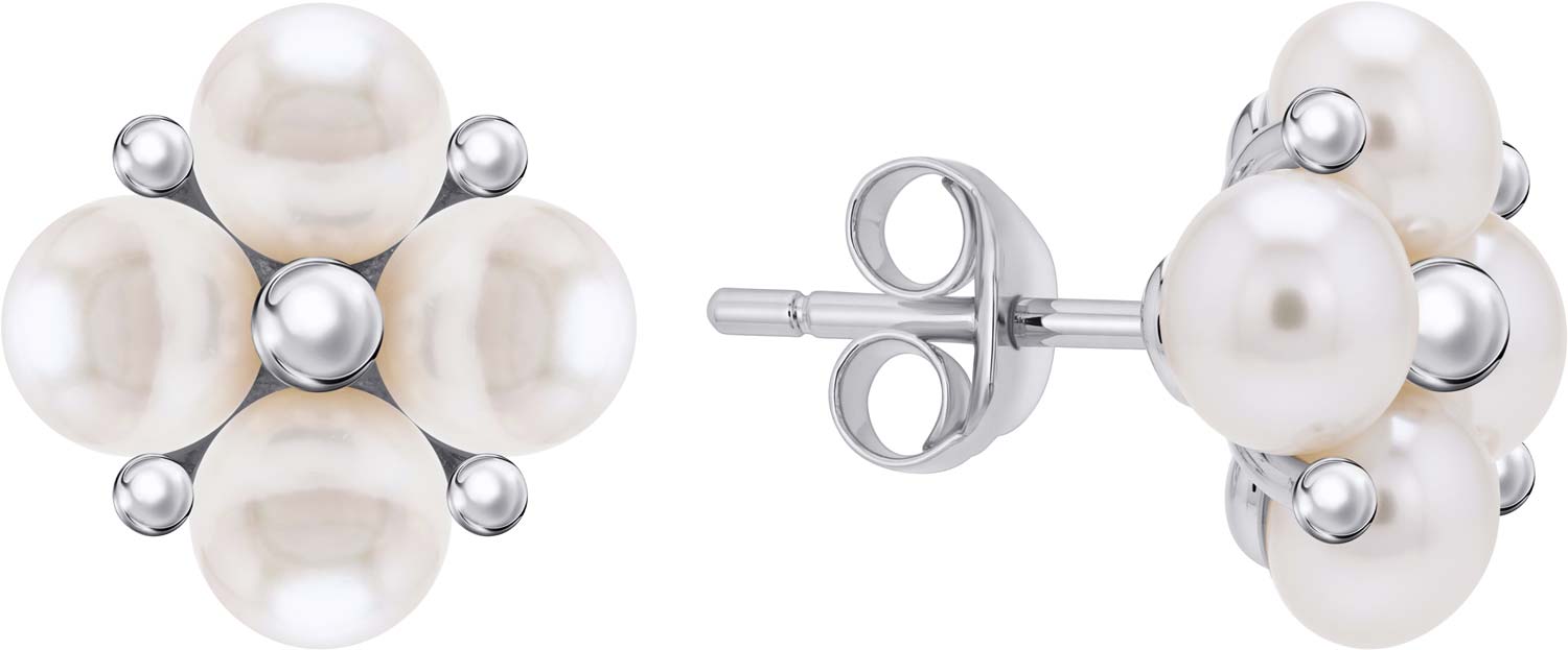 Серебряные серьги пусеты-гвоздики Alissa Y141402E с жемчугом