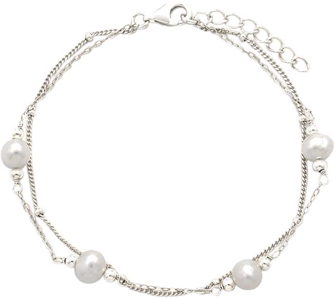 Серебряный браслет цепь Alissa Y155602B с жемчугом