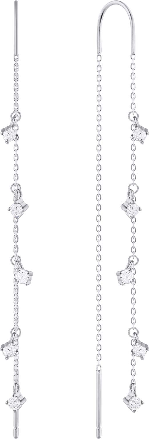Серебряные серьги продевки Alissa Y178202E с фианитами