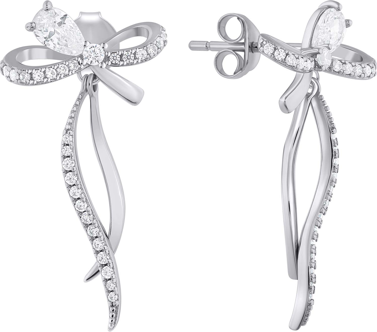 Серебряные серьги с подвесками Alissa Y227401E с фианитами