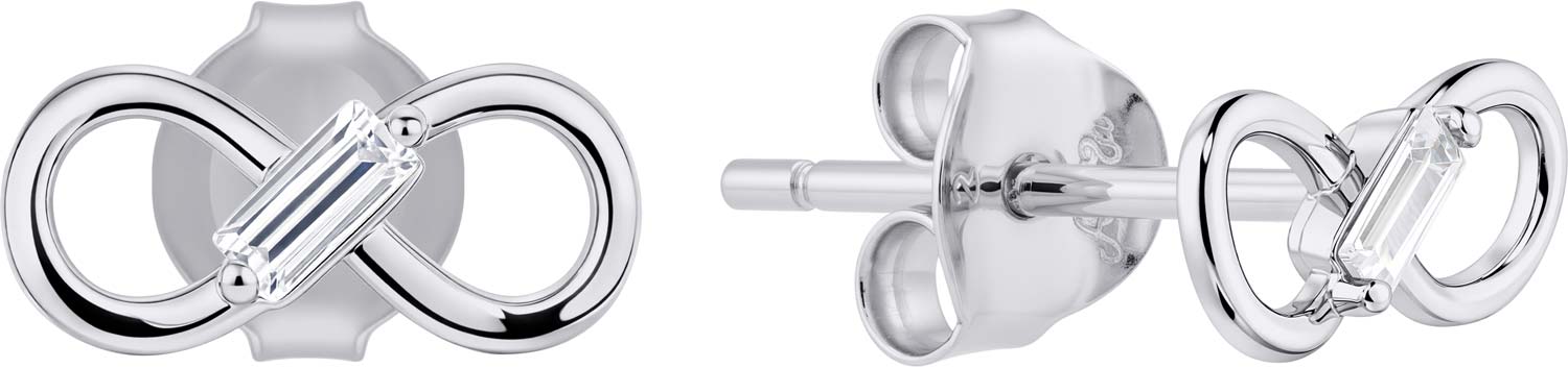 Серебряные серьги пусеты-гвоздики Alissa Y235402E с фианитами