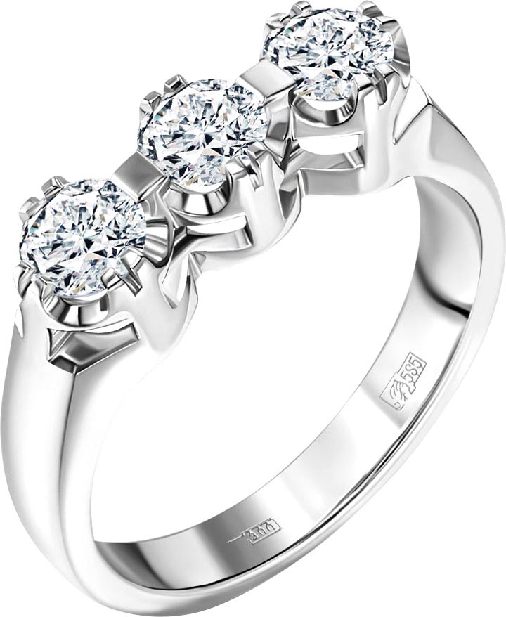 Кольцо из белого золота ALROSA DIAMONDS 0C081121S с бриллиантами