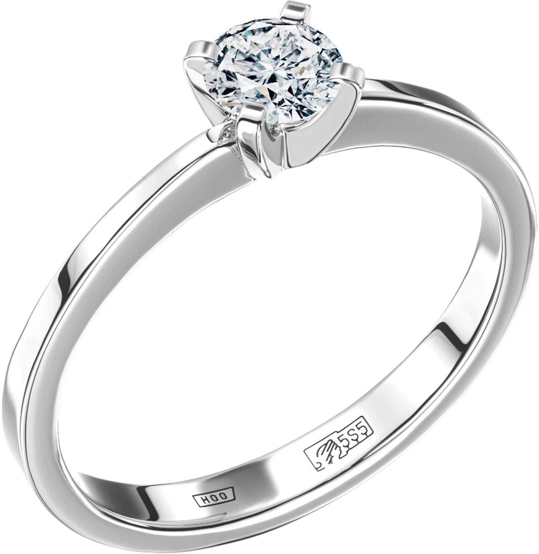 Помолвочное кольцо из белого золота ALROSA DIAMONDS 0C098121S с бриллиантом