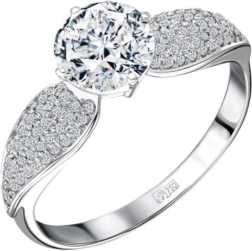 Кольцо из белого золота ALROSA DIAMONDS 0C266511S с бриллиантами