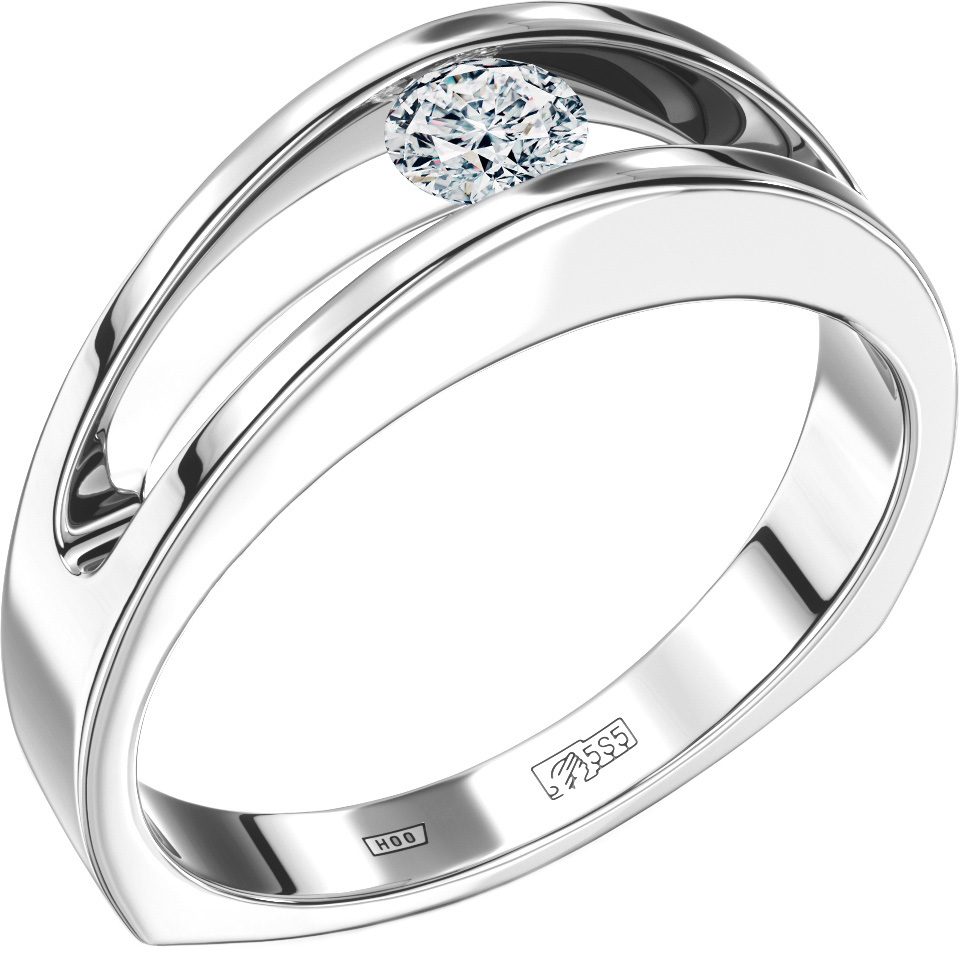 Помолвочное кольцо из белого золота ALROSA DIAMONDS 0E064121S с бриллиантом