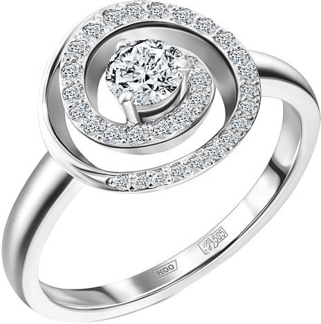 Кольцо из белого золота ALROSA DIAMONDS 0E223121S с бриллиантами